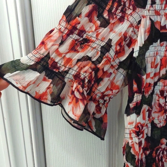 SET OF 4 Express Purple Floral Sheer Ruffle Floral Blouse & Cami Size L - Picture 6 of 16